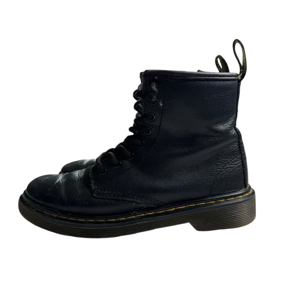 Dr Martens Junior 1460 Softy T Leather Lace Up Combat Boots Black Size‎ 2 EUR 33